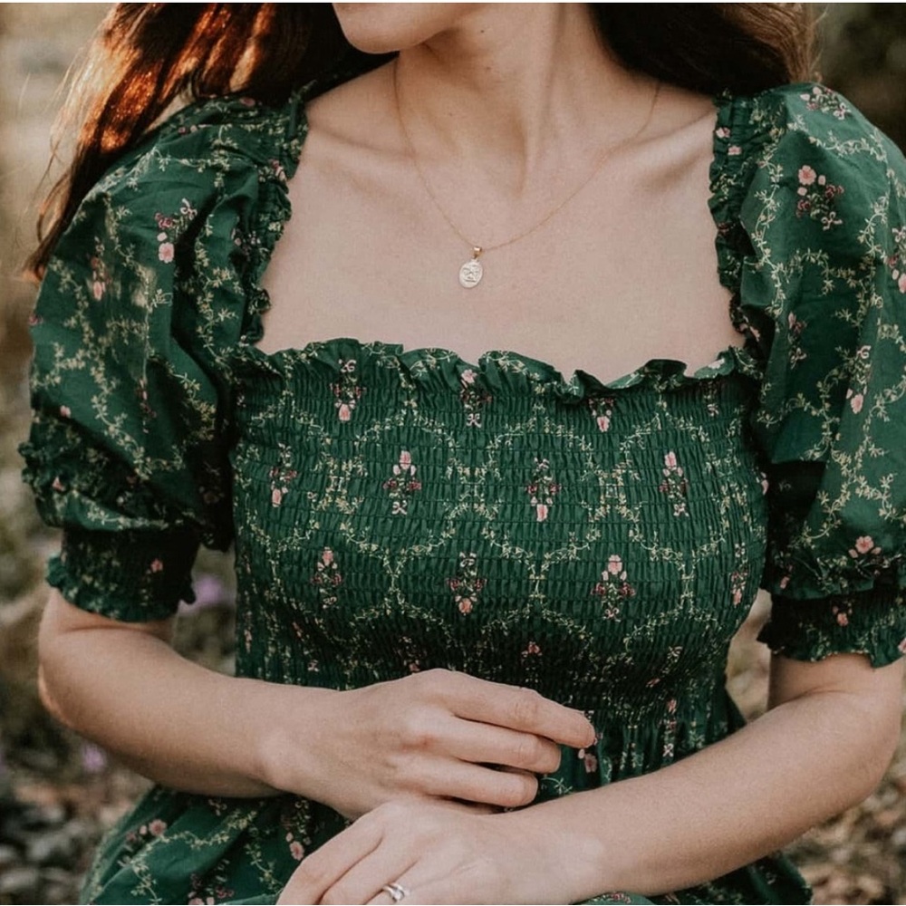 Hill House Green Trellis Nap Dress